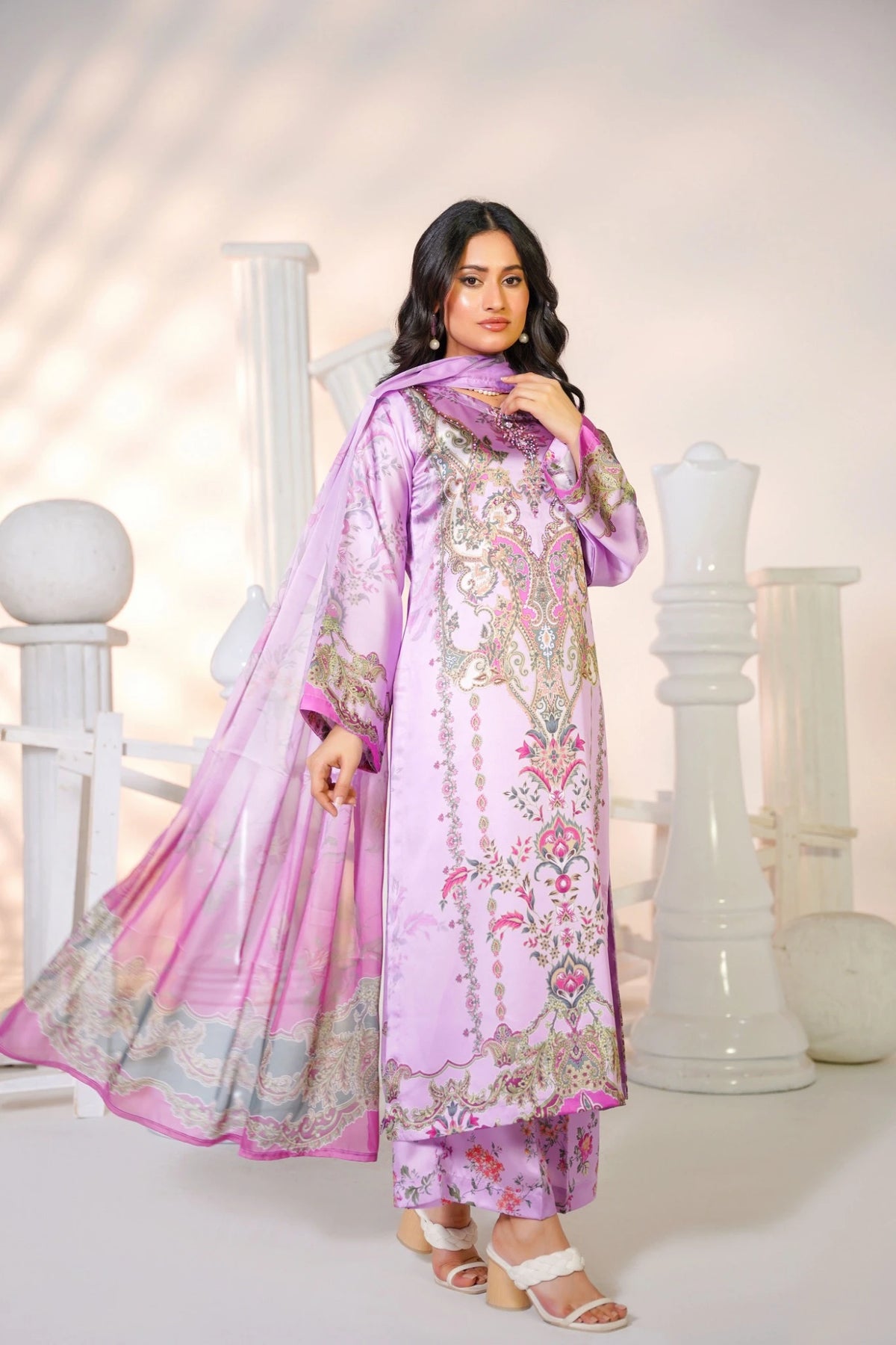 FC-D030 | 3-Piece Festive Silk Suit
