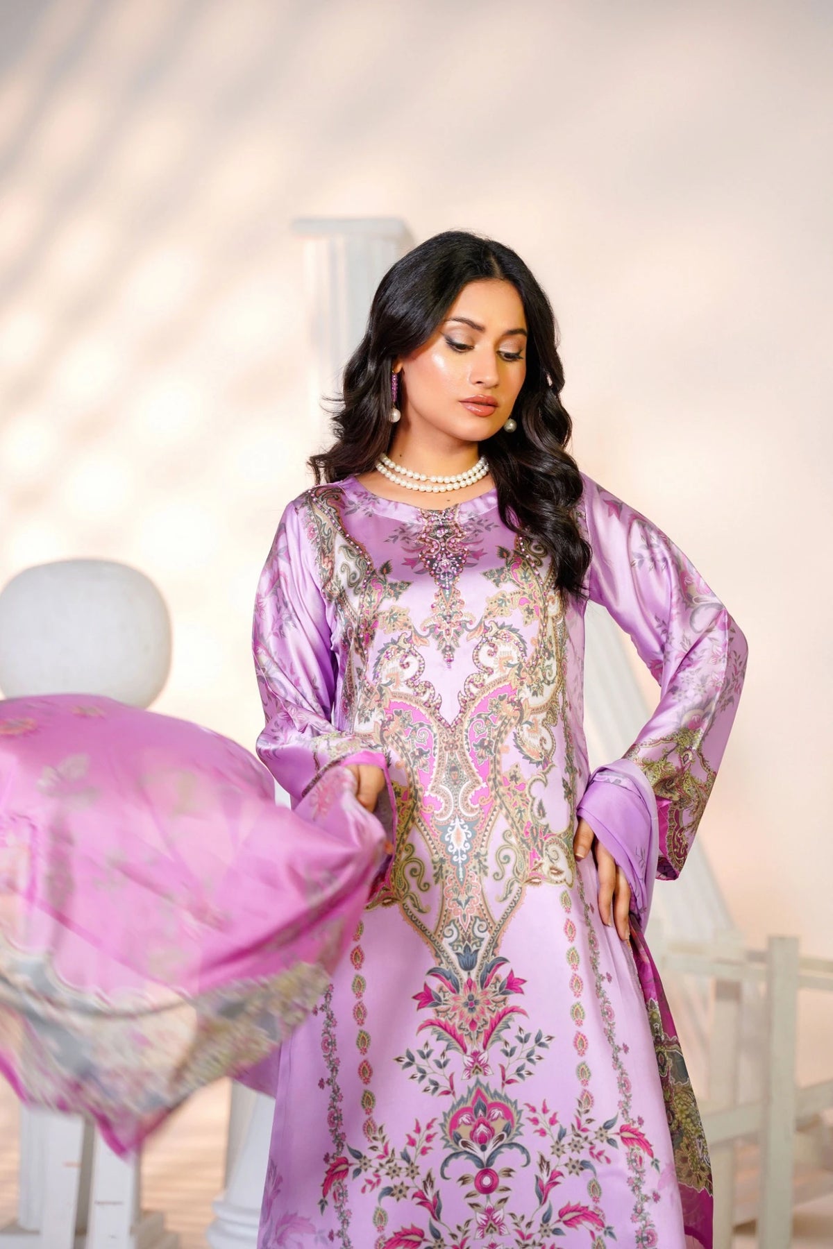 FC-D030 | 3-Piece Festive Silk Suit