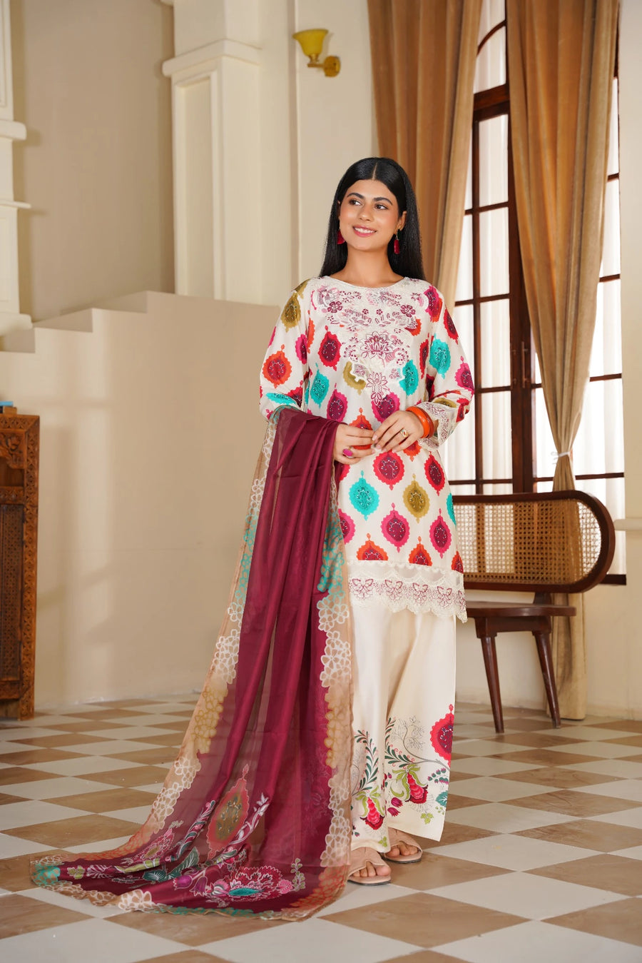 FC-D001 | Festive 3-Piece Lawn Suit