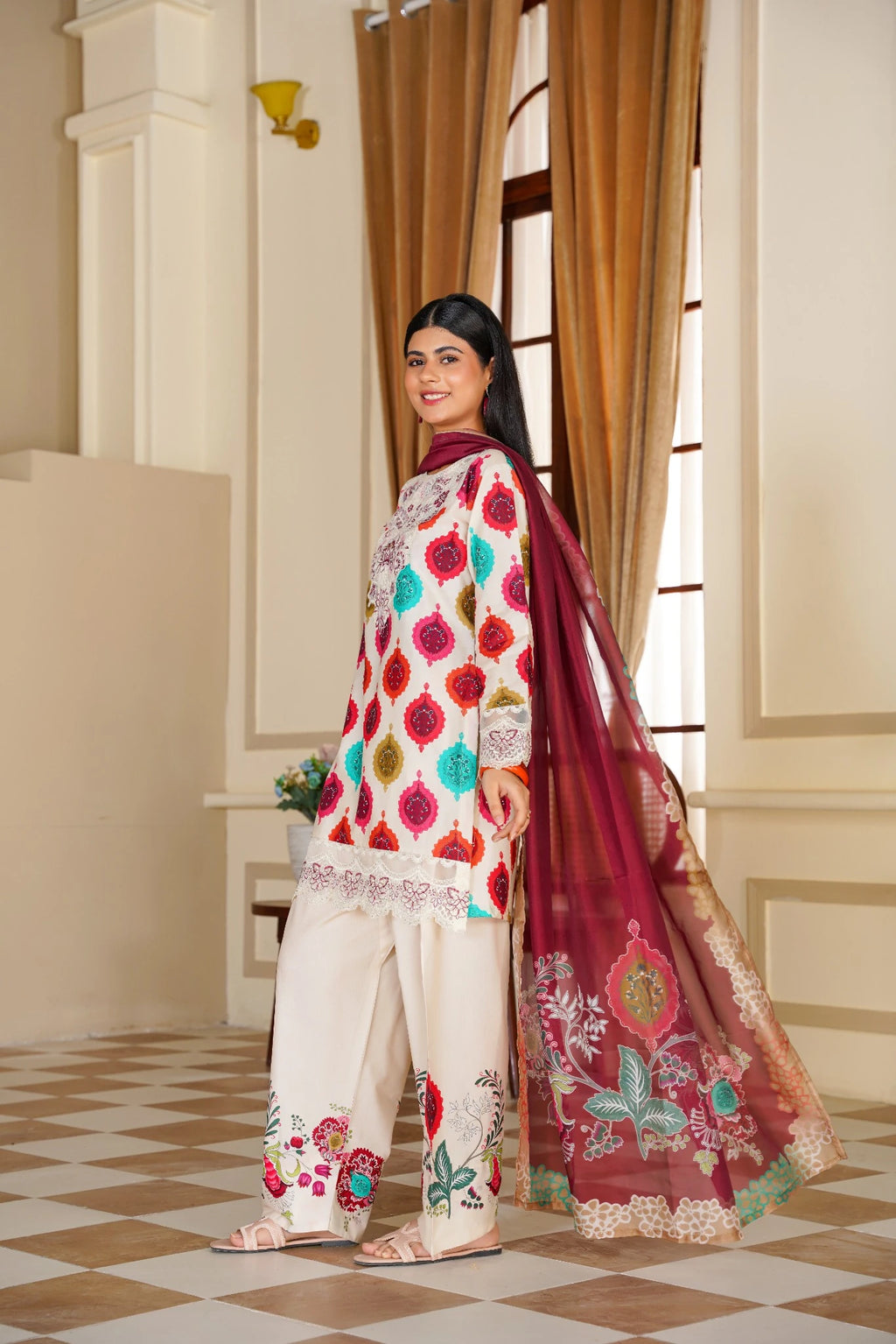 FC-D001 | 3-Piece  Festive Lawn Suit