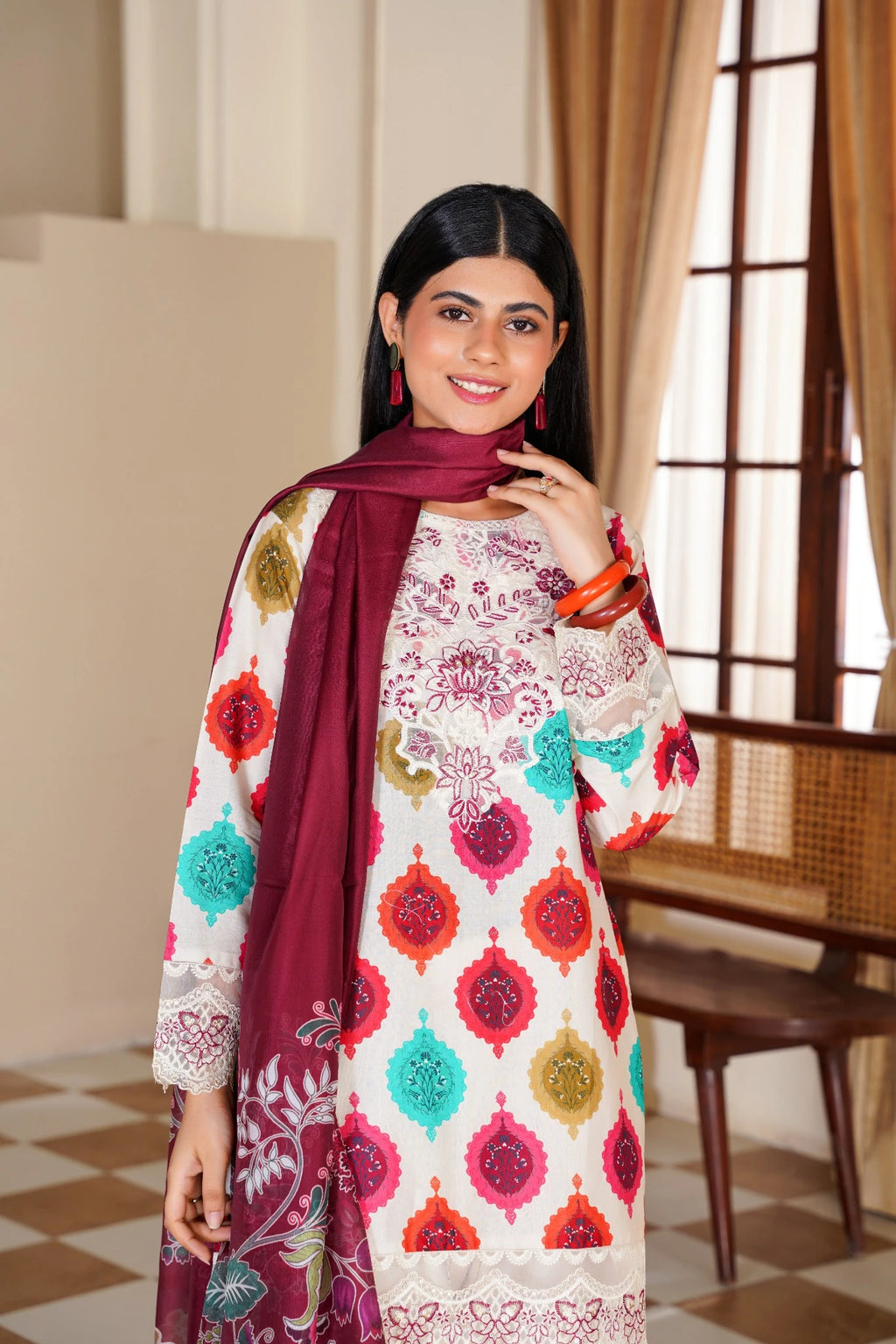 FC-D001 | 3-Piece  Festive Lawn Suit