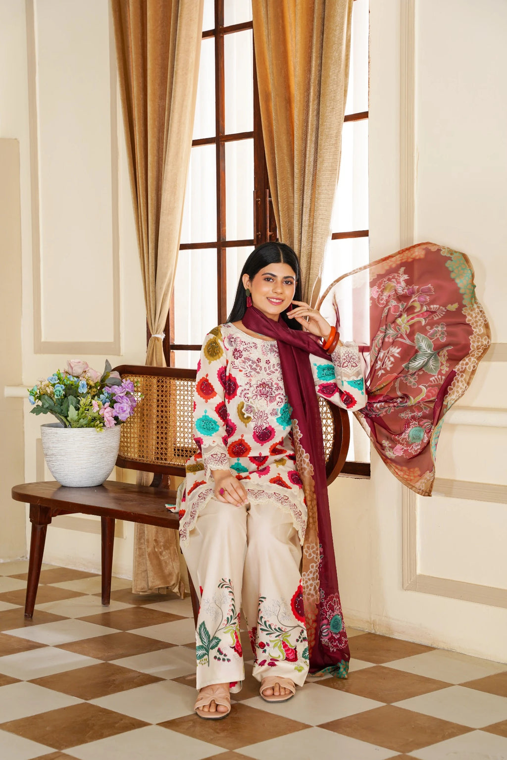 FC-D001 | 3-Piece  Festive Lawn Suit