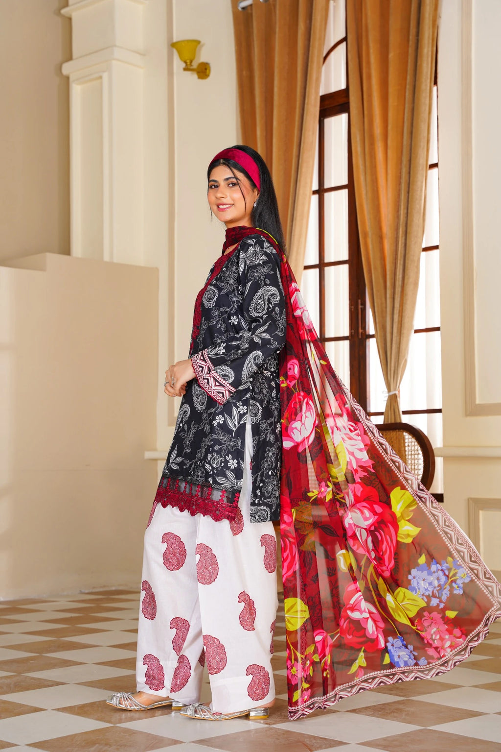 FC-D002 |  3-Piece Festive  Lawn Suit