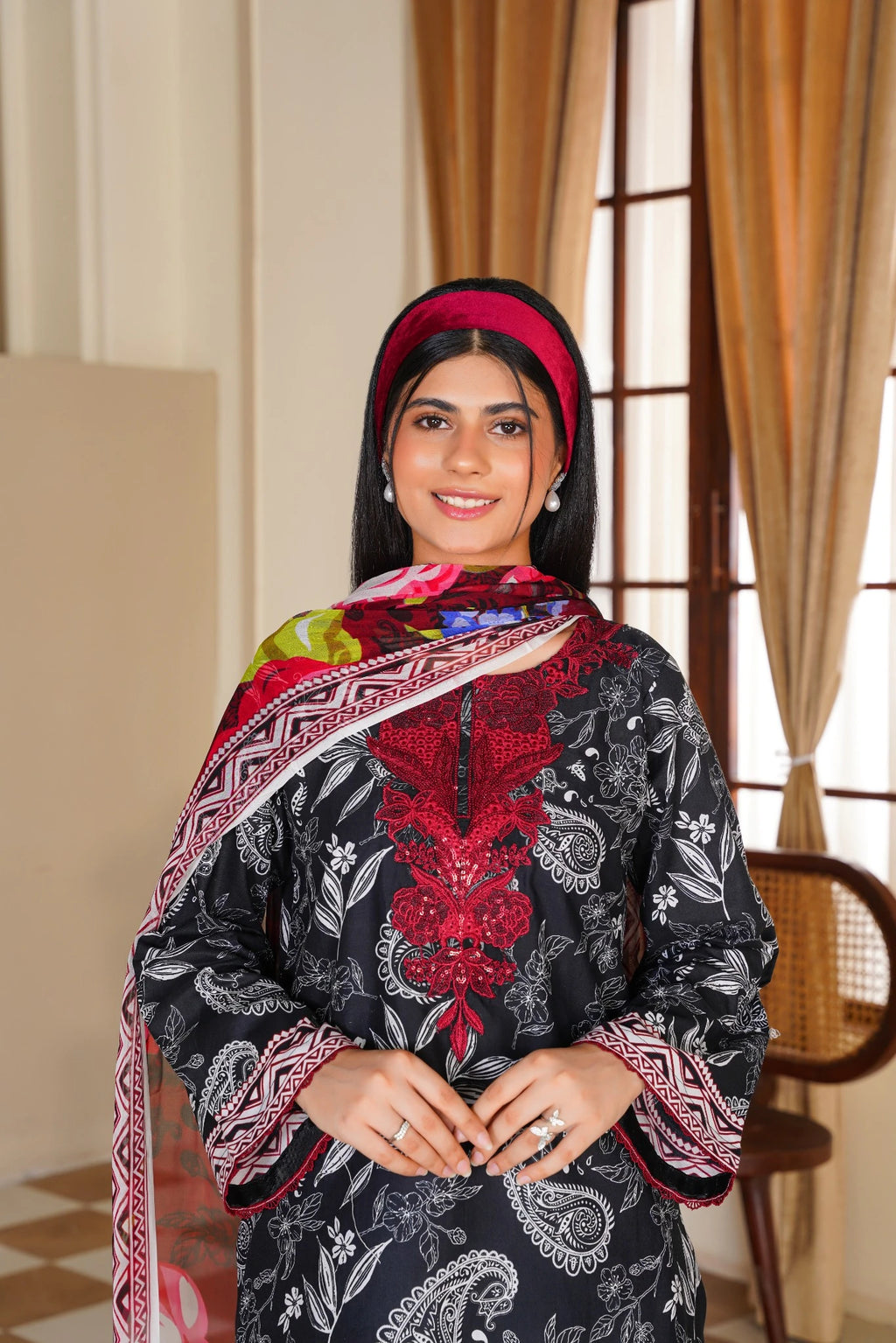 FC-D002 |  3-Piece Festive  Lawn Suit