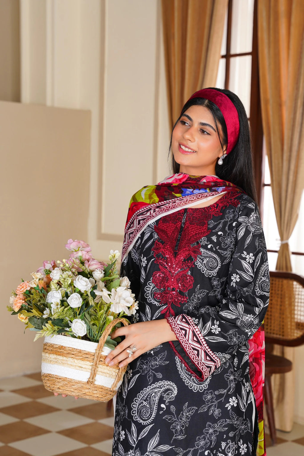 FC-D002 |  3-Piece Festive  Lawn Suit