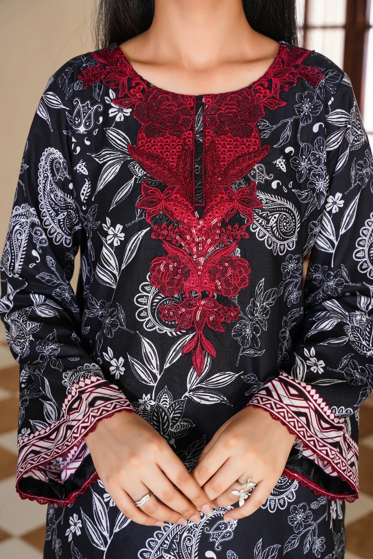FC-D002 |  3-Piece Festive  Lawn Suit