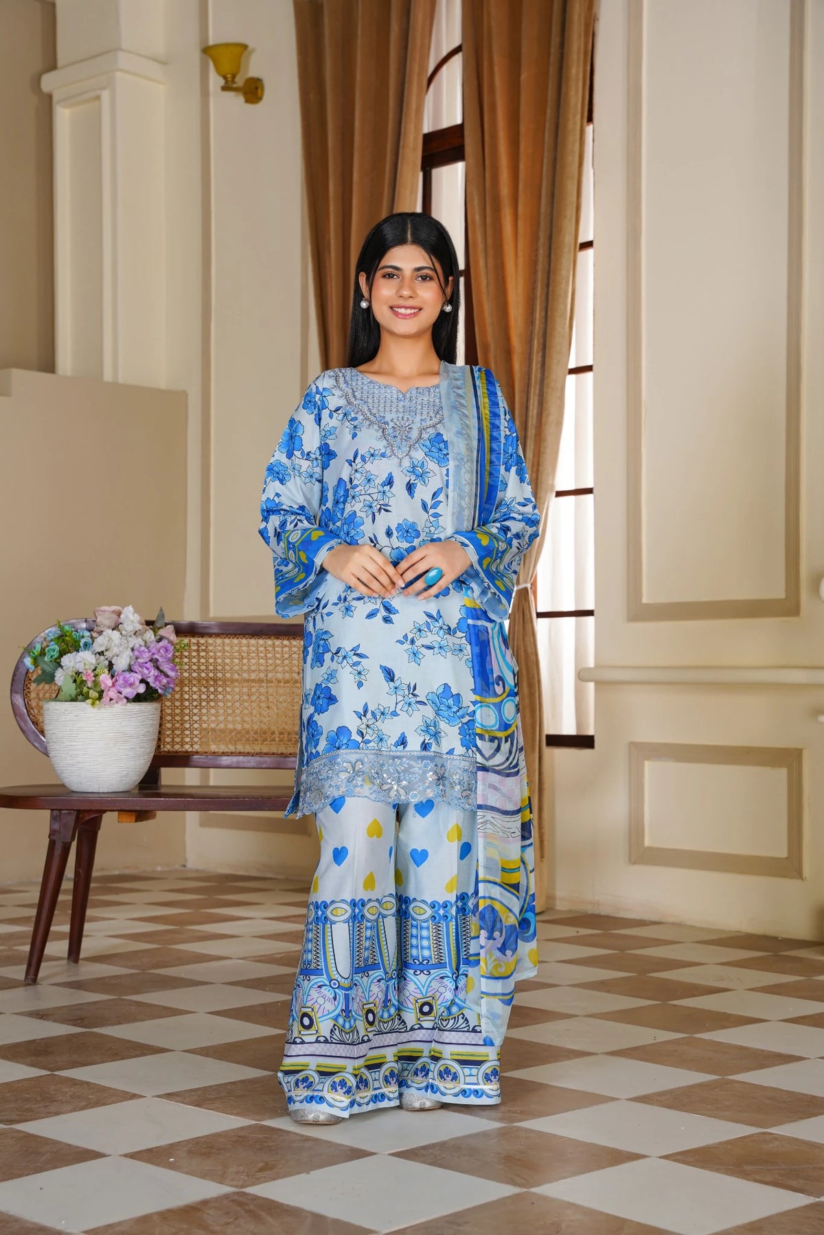 FC-D003 | 3-Piece Festive  Lawn Suit