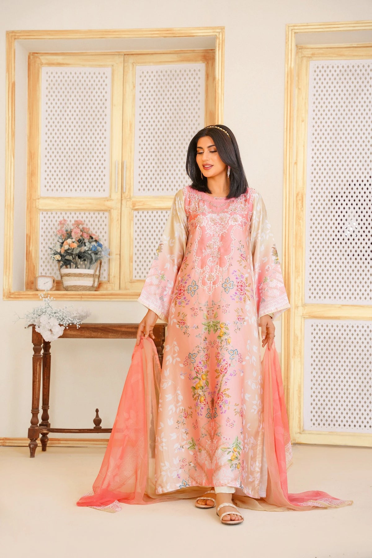 SL-E001 | 3-Piece Festive Silk Suit