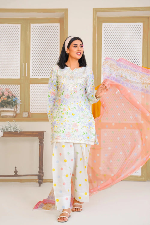 FC-D005 |  3-Piece Festive Lawn Suit