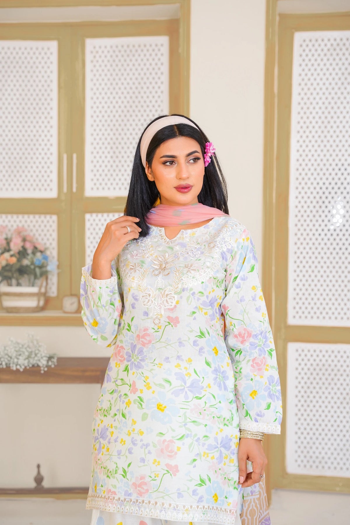 FC-D005 |  3-Piece Festive Lawn Suit