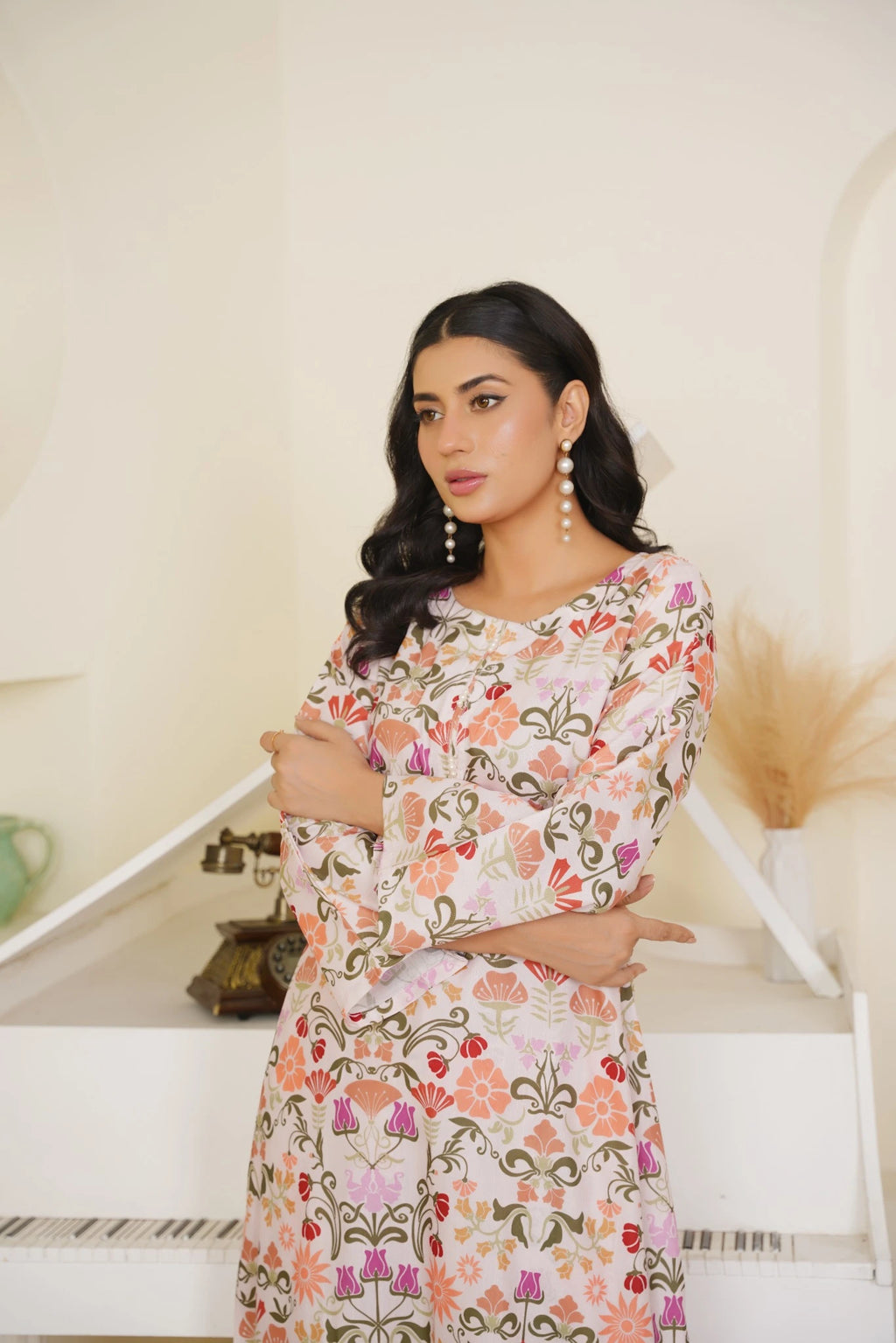 2-Piece Basic Print Suit -  SB-F002