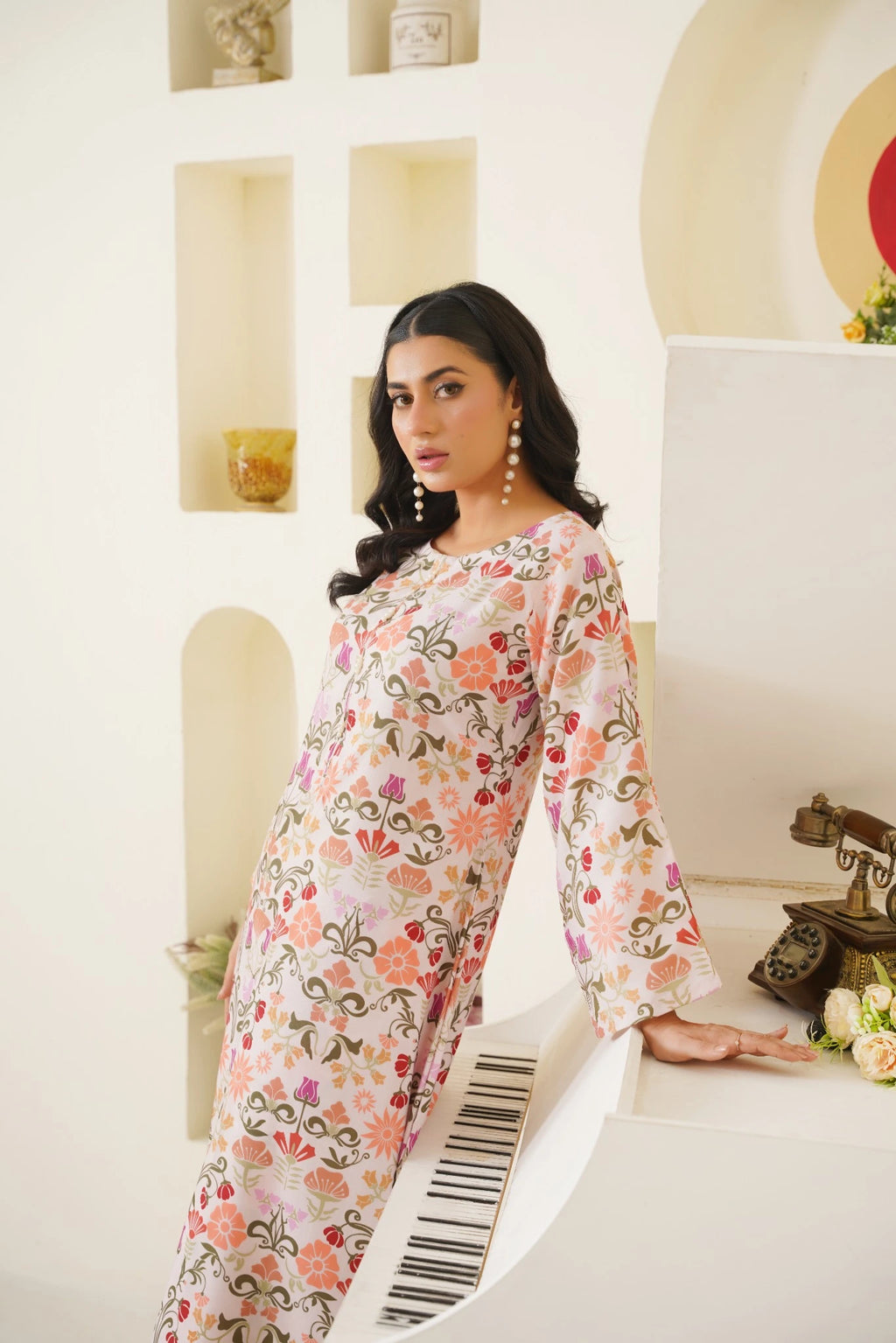 2-Piece Basic Print Suit -  SB-F002