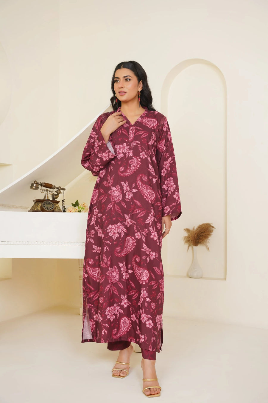 2-Piece Basic Print Suit -  (SB-F001)