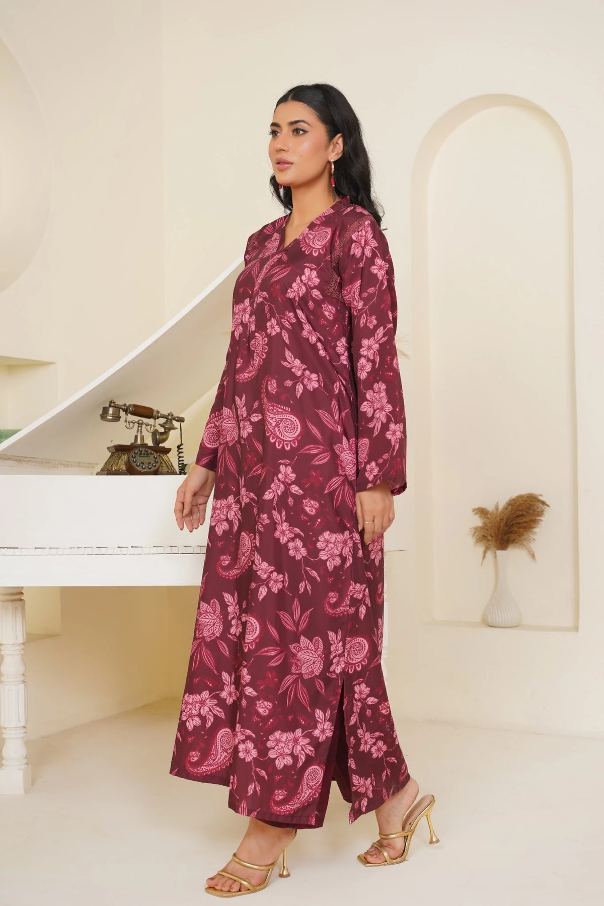2-Piece Basic Print Suit -  SB-F001