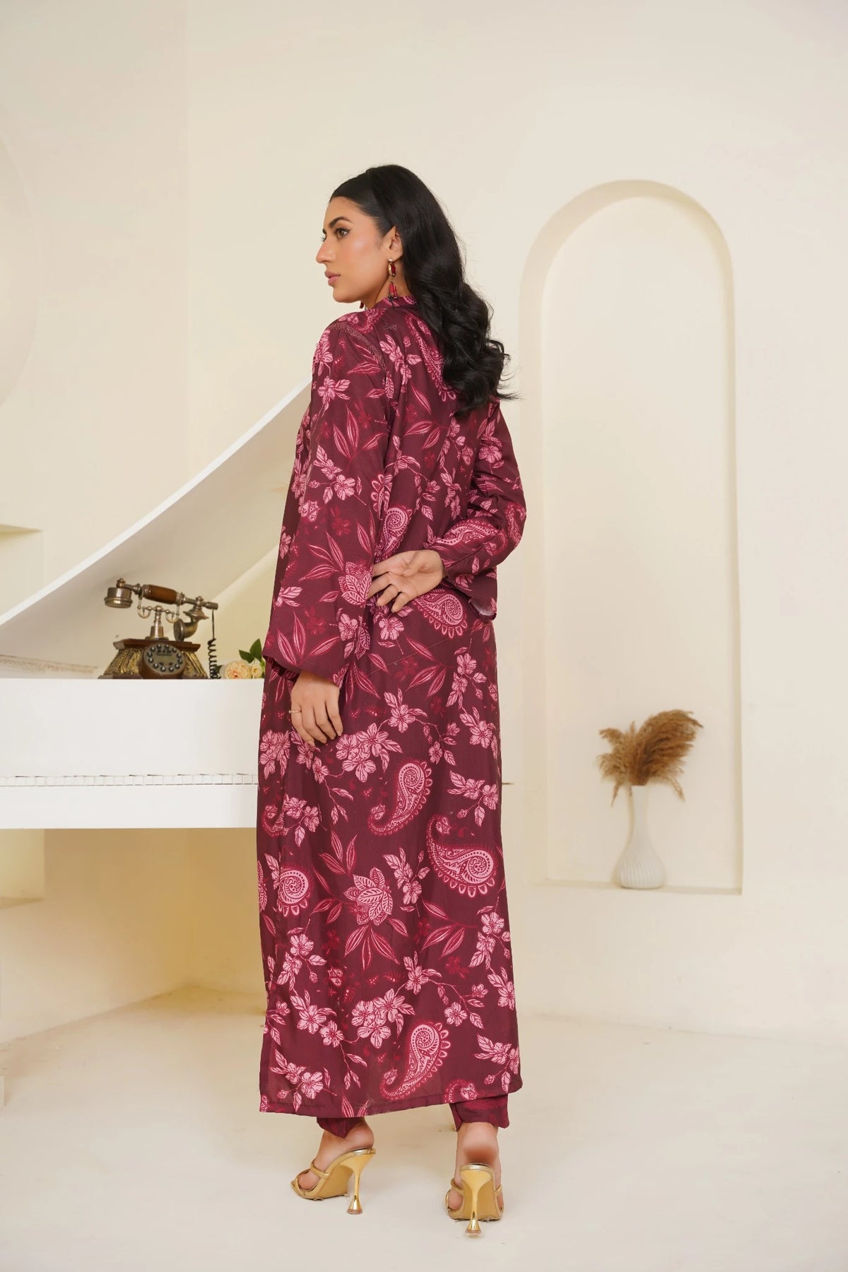 2-Piece Basic Print Suit -  SB-F001