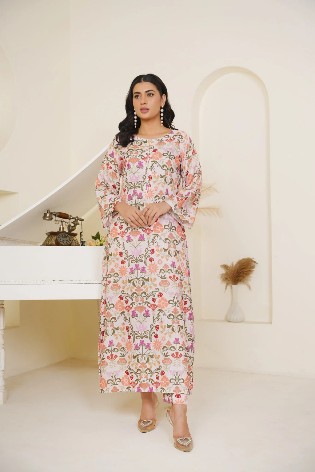 2-Piece Basic Print Suit -  SB-F002