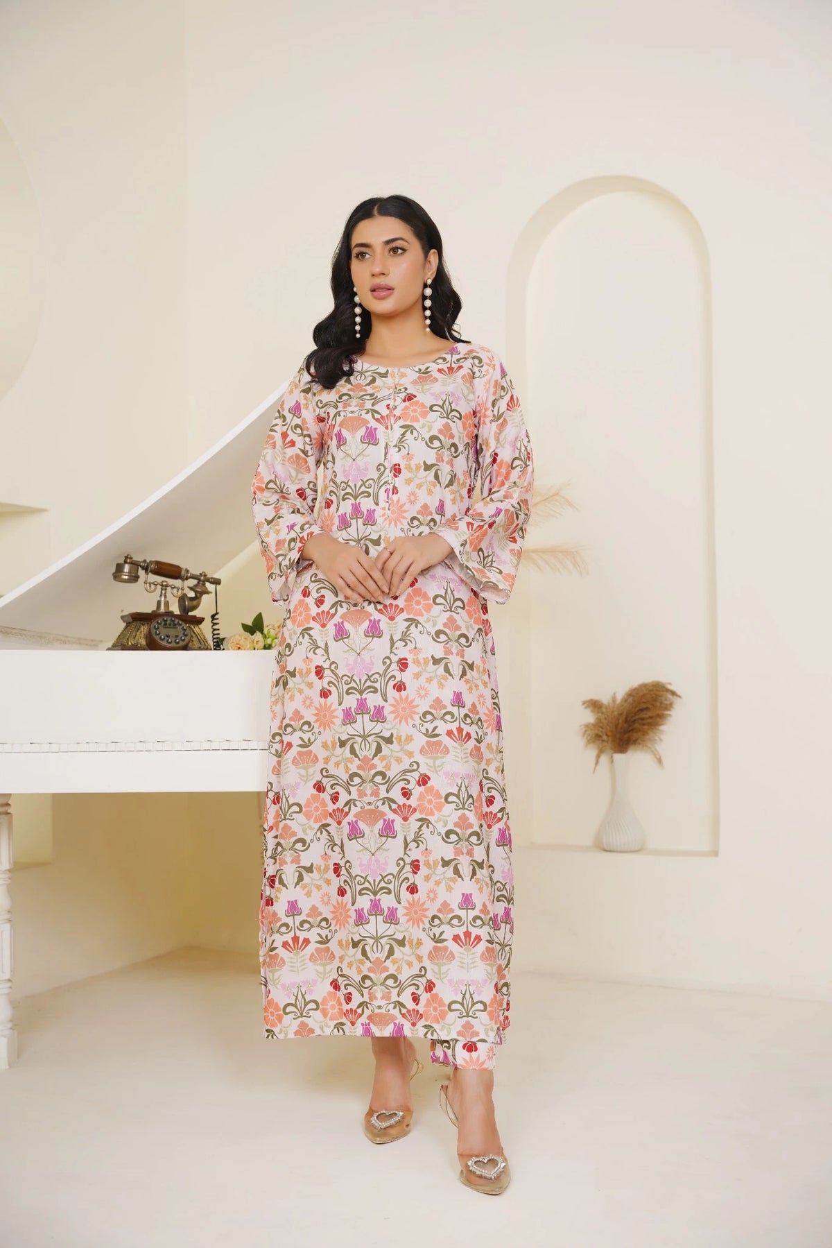 2-Piece Basic Print Suit -  SB-F002