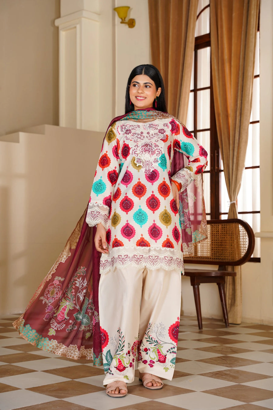 FC-D001 | 3-Piece  Festive Lawn Suit