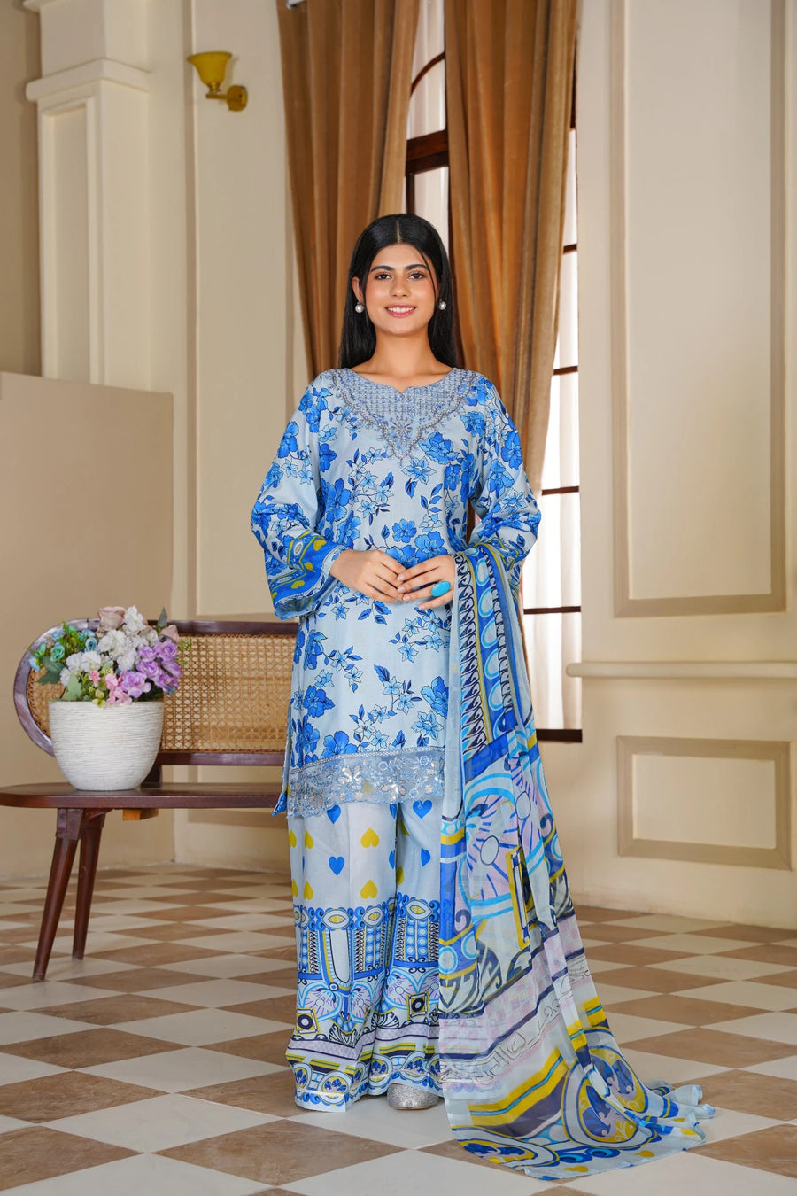 FC-D003 | 3-Piece Festive  Lawn Suit