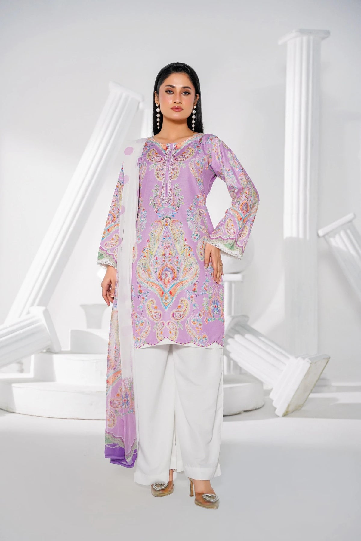 FC-D019 | 3-Piece Festive Silk Suit