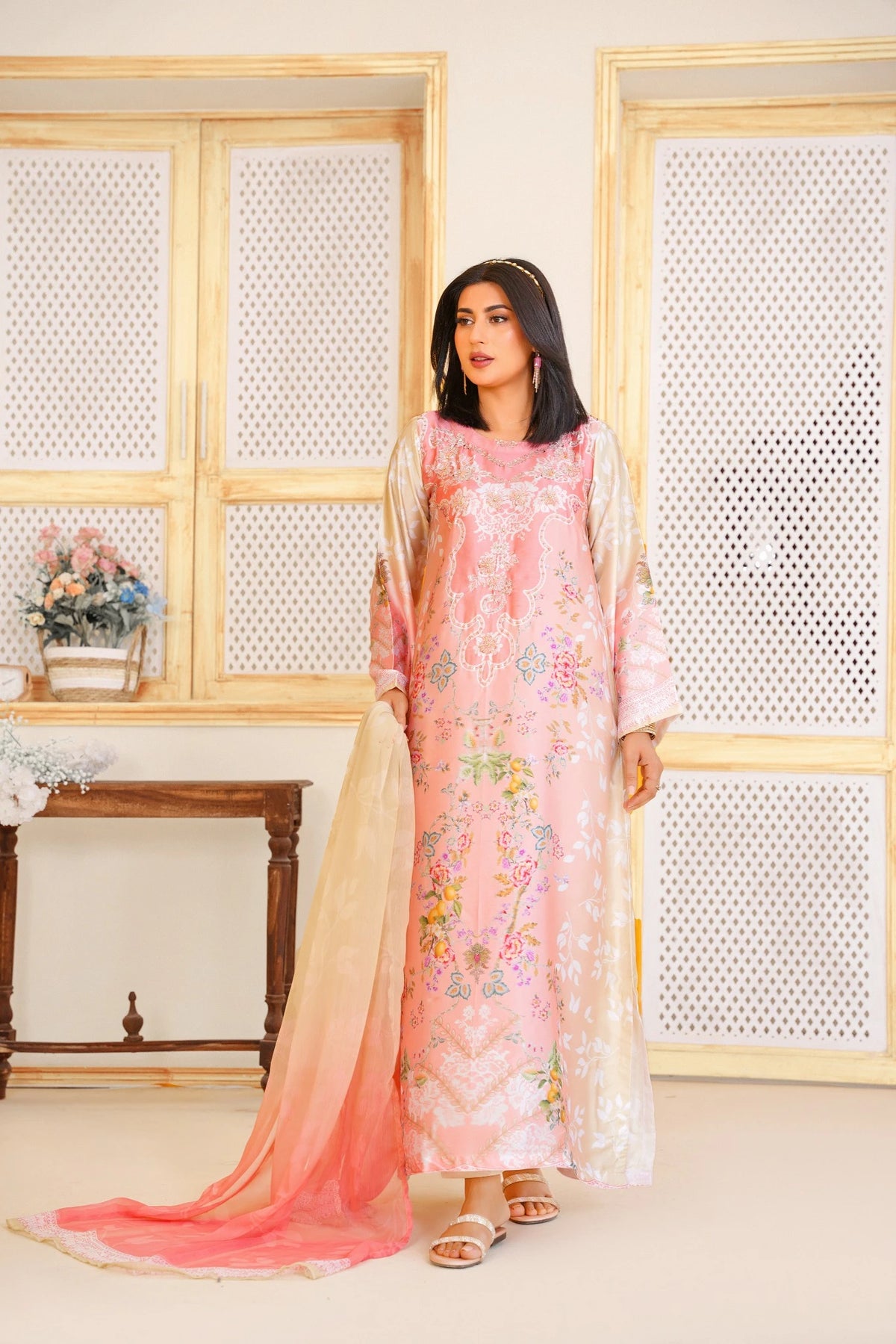 SL-E001 | 3-Piece Festive Silk Suit
